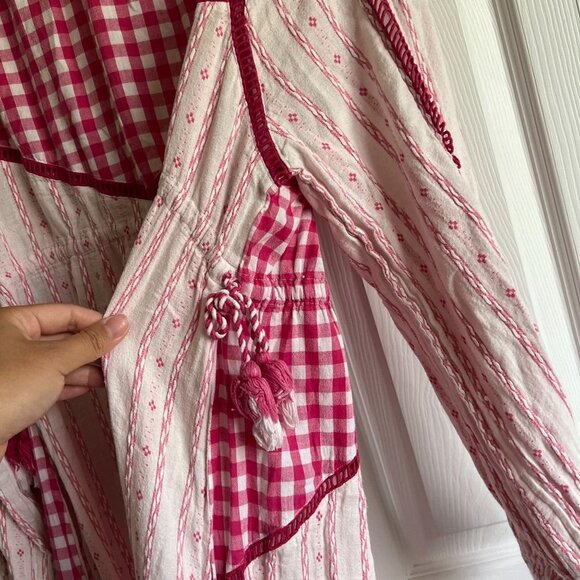 Dodo Bar Or Pink Combo Long Sleeve Regina Maxi Dress Women's Size Small S - Picture 15 of 15